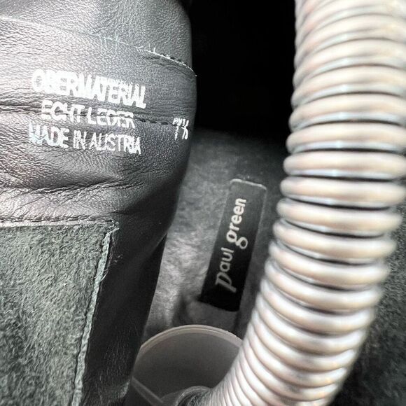 Paul Green Leather Ankle Boots Womens 7.5 Black Low Heel Almond Toe Side Zip - Picture 8 of 9